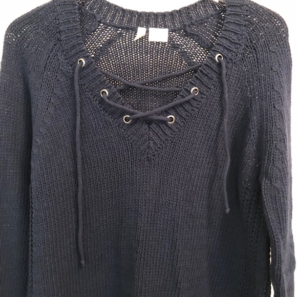 MOTH (Anthropologie) Navy Blue Knit Sweater - Picture 2 of 5